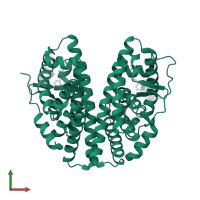 Estrogen receptor beta in PDB entry 7xvz, assembly 1, front view.