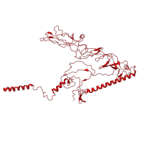 The deposited structure of PDB entry 7xym contains 3 copies of Pfam domain PF03273 (Baculovirus gp64 envelope glycoprotein family) in Envelope glycoprotein. Showing 1 copy in chain A.