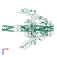 Envelope glycoprotein in PDB entry 7xym, assembly 1, top view.