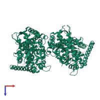 Bifunctional cytochrome P450/NADPH--P450 reductase in PDB entry 7y0p, assembly 1, top view.