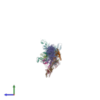 PDB entry 7y1c coloured by chain, side view.