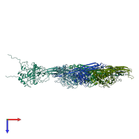 PDB entry 7y3t coloured by chain, top view.