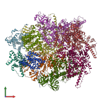 PDB entry 7y53 coloured by chain, front view.