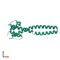 Homo dimeric assembly 1 of PDB entry 7y62 coloured by chemically distinct molecules, front view.