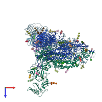 PDB entry 7y6s coloured by chain, top view.