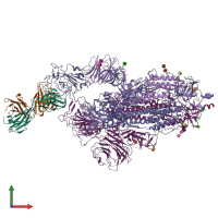 PDB entry 7y71 coloured by chain, front view.