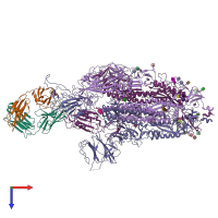 PDB entry 7y71 coloured by chain, top view.