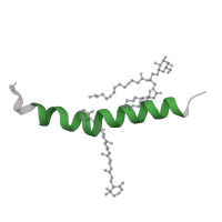 The deposited structure of PDB entry 7y7b contains 1 copy of Pfam domain PF00796 (Photosystem I reaction centre subunit VIII) in Photosystem I reaction center subunit VIII. Showing 1 copy in chain P [auth I].