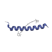 The deposited structure of PDB entry 7y7b contains 1 copy of Pfam domain PF07465 (Photosystem I protein M (PsaM)) in Photosystem I reaction center subunit XII. Showing 1 copy in chain T [auth M].