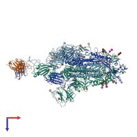 PDB entry 7y7j coloured by chain, top view.