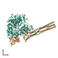 PDB entry 7yes coloured by chain, front view.