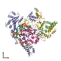 PDB entry 7yi2 coloured by chain, front view.