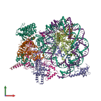 PDB entry 7yi4 coloured by chain, front view.