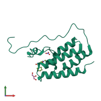 PDB entry 7yl2 coloured by chain, front view.