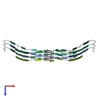 PDB entry 7yl3 coloured by chain, top view.