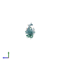 PDB entry 7yl5 coloured by chain, side view.