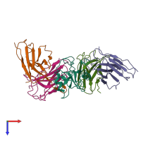 PDB entry 7yoy coloured by chain, top view.