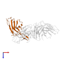 5E3 heavy chain in PDB entry 7yoy, assembly 1, top view.