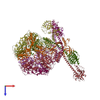 PDB entry 7ypk coloured by chain, top view.