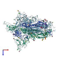 PDB entry 7yqt coloured by chain, top view.