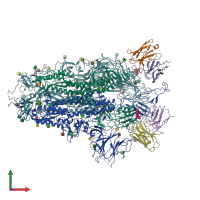 PDB entry 7yqz coloured by chain, front view.