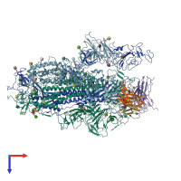 PDB entry 7yqz coloured by chain, top view.