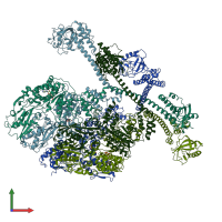 PDB entry 7yuw coloured by chain, front view.