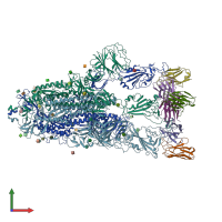 PDB entry 7yvg coloured by chain, front view.