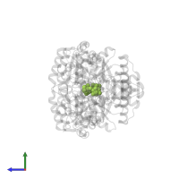 Double cubane cluster in PDB entry 7yyl, assembly 1, side view.