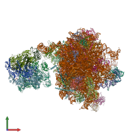 PDB entry 7z34 coloured by chain, front view.