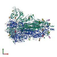 PDB entry 7z3z coloured by chain, front view.