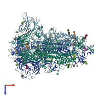 PDB entry 7z3z coloured by chain, top view.