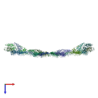 PDB entry 7z45 coloured by chain, top view.