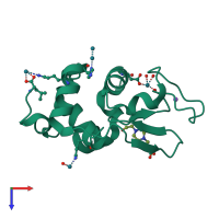 PDB entry 7z6j coloured by chain, top view.