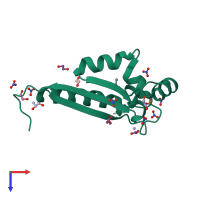 PDB entry 7z8a coloured by chain, top view.