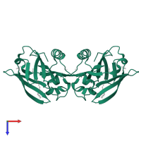 Beta-lactoglobulin in PDB entry 7z9z, assembly 1, top view.