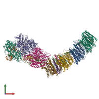 PDB entry 7zc5 coloured by chain, front view.