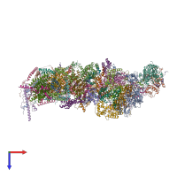 PDB entry 7zdh coloured by chain, top view.