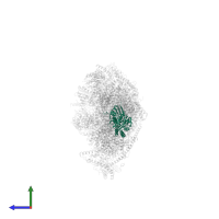 NADH dehydrogenase [ubiquinone] iron-sulfur protein 2, mitochondrial in PDB entry 7zeb, assembly 1, side view.