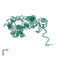 PDB entry 7zfw coloured by chain, top view.