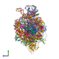 PDB entry 7zi4 coloured by chain, side view.