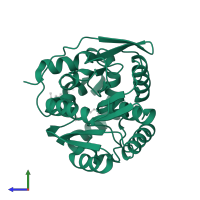 Haloalkane dehalogenase in PDB entry 7zix, assembly 1, side view.
