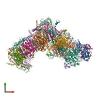 PDB entry 7zm7 coloured by chain, front view.