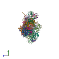 PDB entry 7zm7 coloured by chain, side view.