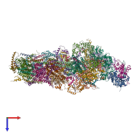 PDB entry 7zm7 coloured by chain, top view.