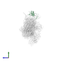 NADH-ubiquinone oxidoreductase in PDB entry 7zmb, assembly 1, side view.