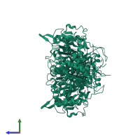 Putative polyketide synthase in PDB entry 7zmc, assembly 1, side view.