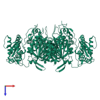 Putative polyketide synthase in PDB entry 7zmc, assembly 1, top view.