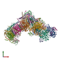PDB entry 7zmg coloured by chain, front view.