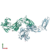 PDB entry 8a1j coloured by chain, front view.